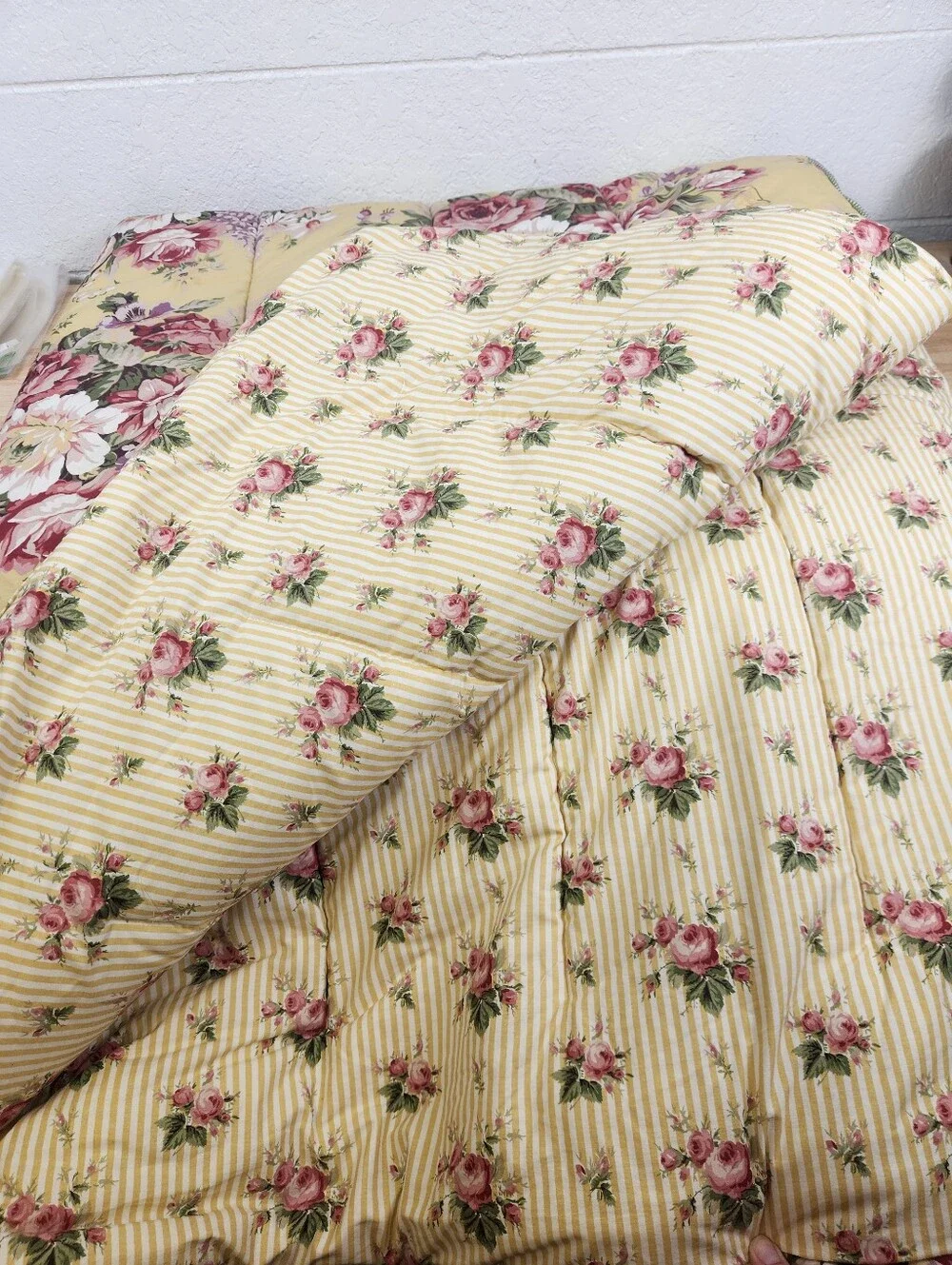 RALPH LAUREN Sophie Brooke TWIN Comforter Floral Yellow Reversible Cottagecore